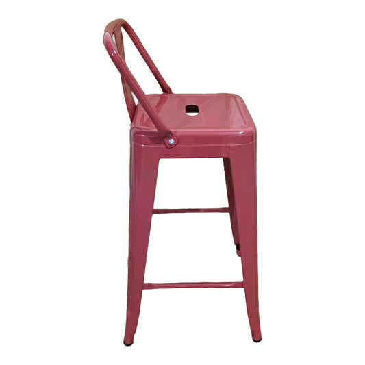Σκαμπό Μπαρ Μεσαίου Ύψους με Πλάτη Utopia Terracotta 42x42x86