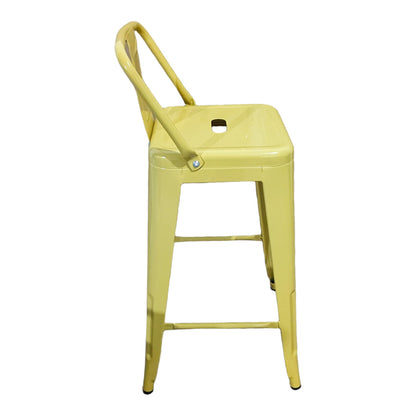 Mid-Height Bar Stool with Backrest Utopia Yellow 42x42x86