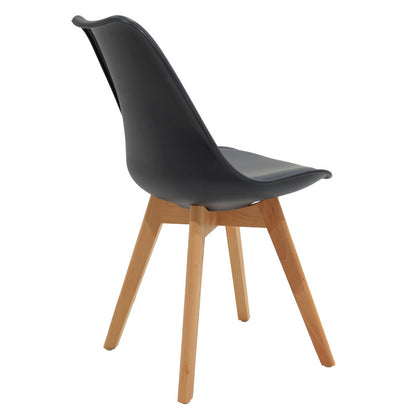 Chair Gaston PP-PU Black-Natural Leg 48x55x83