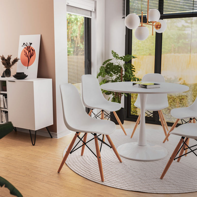 Καρέκλα Julita PP Λευκό-Φυσικό Πόδι 46x50x82