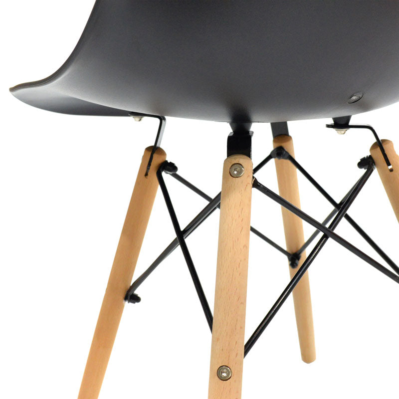 Καρέκλα Julita PP Μαύρο-Φυσικό Πόδι 46x50x82