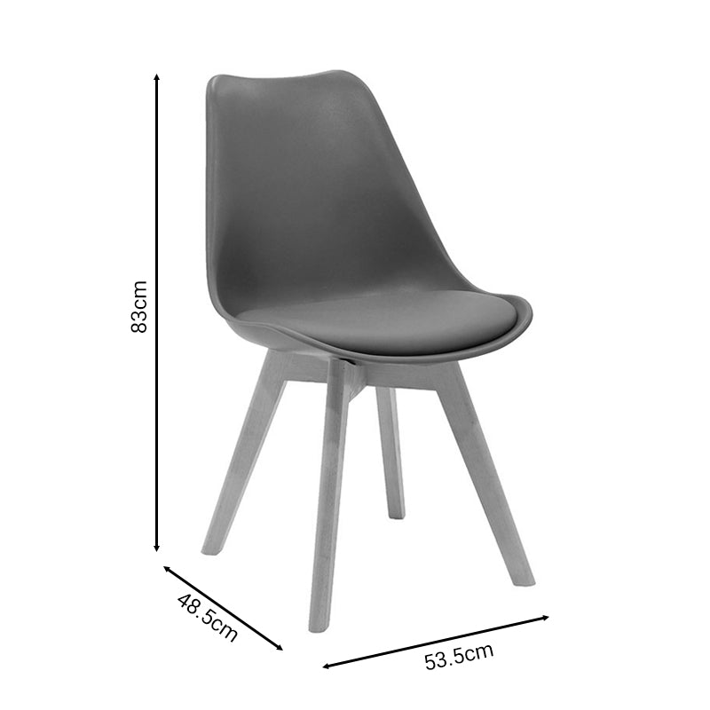 Καρέκλα Gaston PP-PU Καφέ-Φυσικό Πόδι 53.5x48.5x83