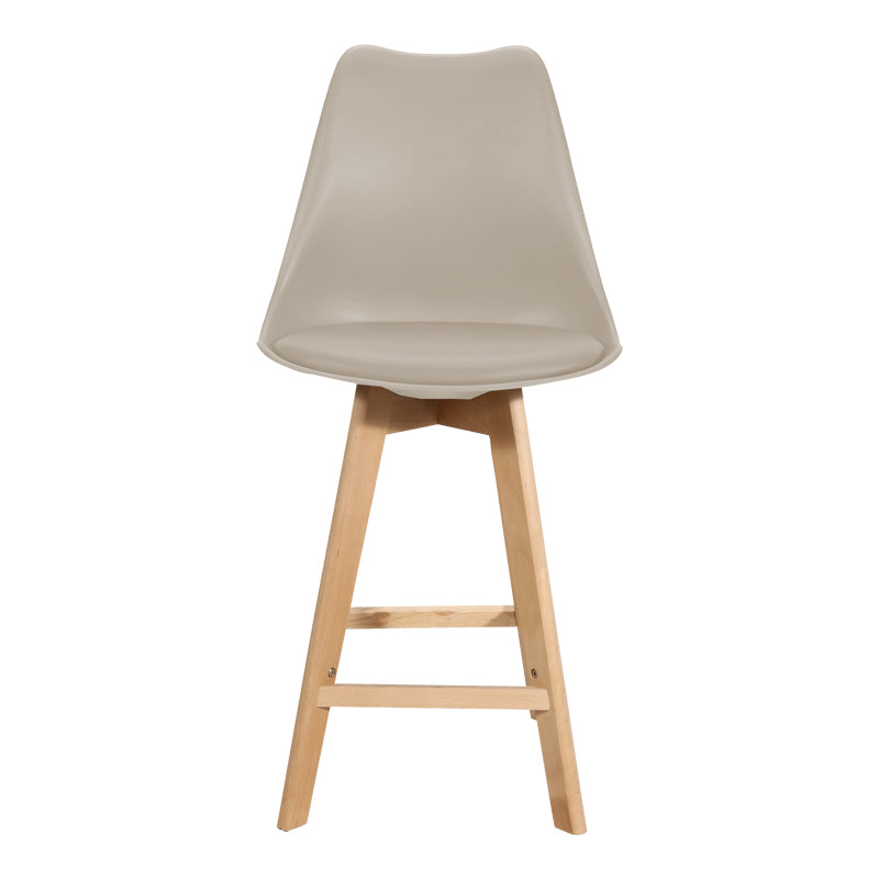 Σκαμπό Μπαρ Gaston PP-PU σε Cappuccino Απόχρωση και Ξύλινο Πόδι 48.5x56x104