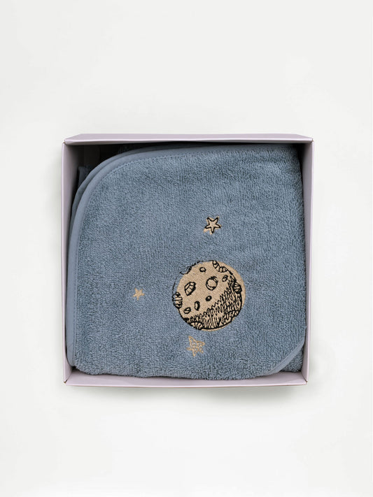 Fluffy Κεντητή Κάπα Blue 75x75