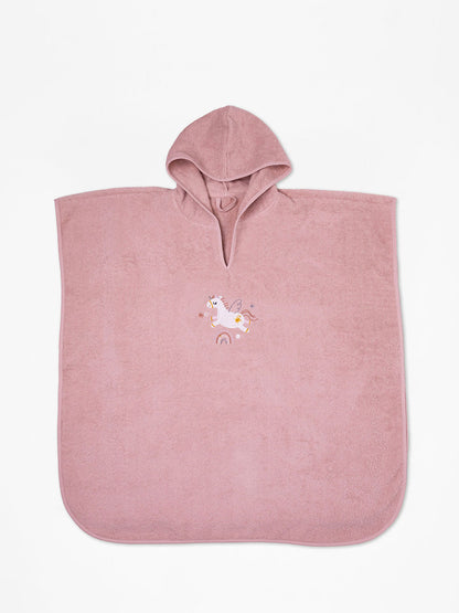 Fluffy Κεντητό Πόντσο Powder One Size