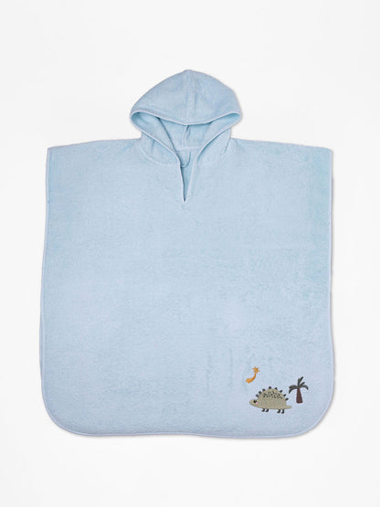 Fluffy Κεντητό Πόντσο Light Blue One Size