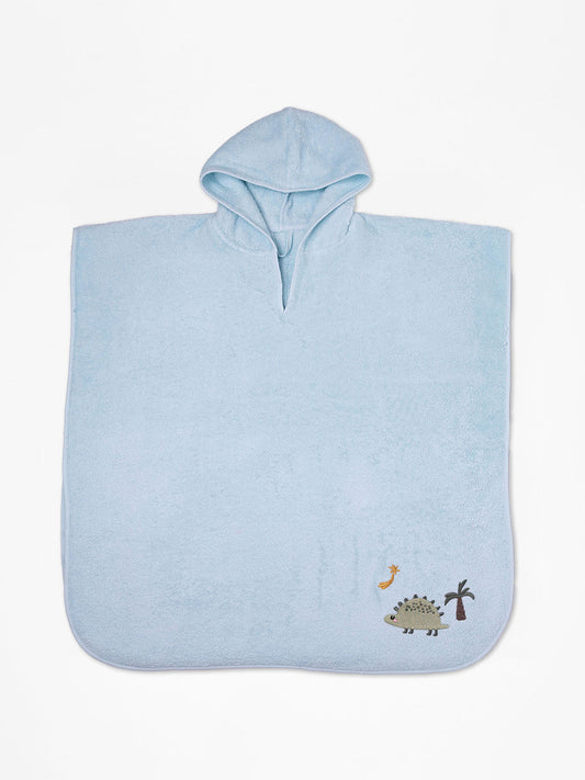 Fluffy Κεντητό Πόντσο Light Blue One Size