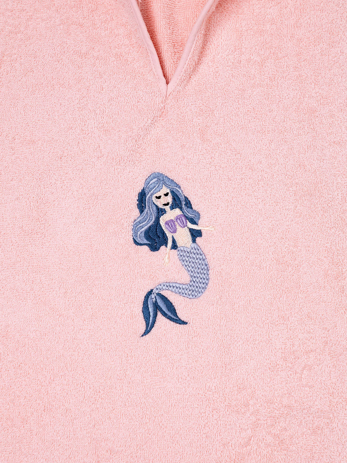 Fluffy Κεντητό Πόντσο Pink One Size