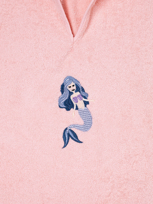 Fluffy Κεντητό Πόντσο Pink One Size