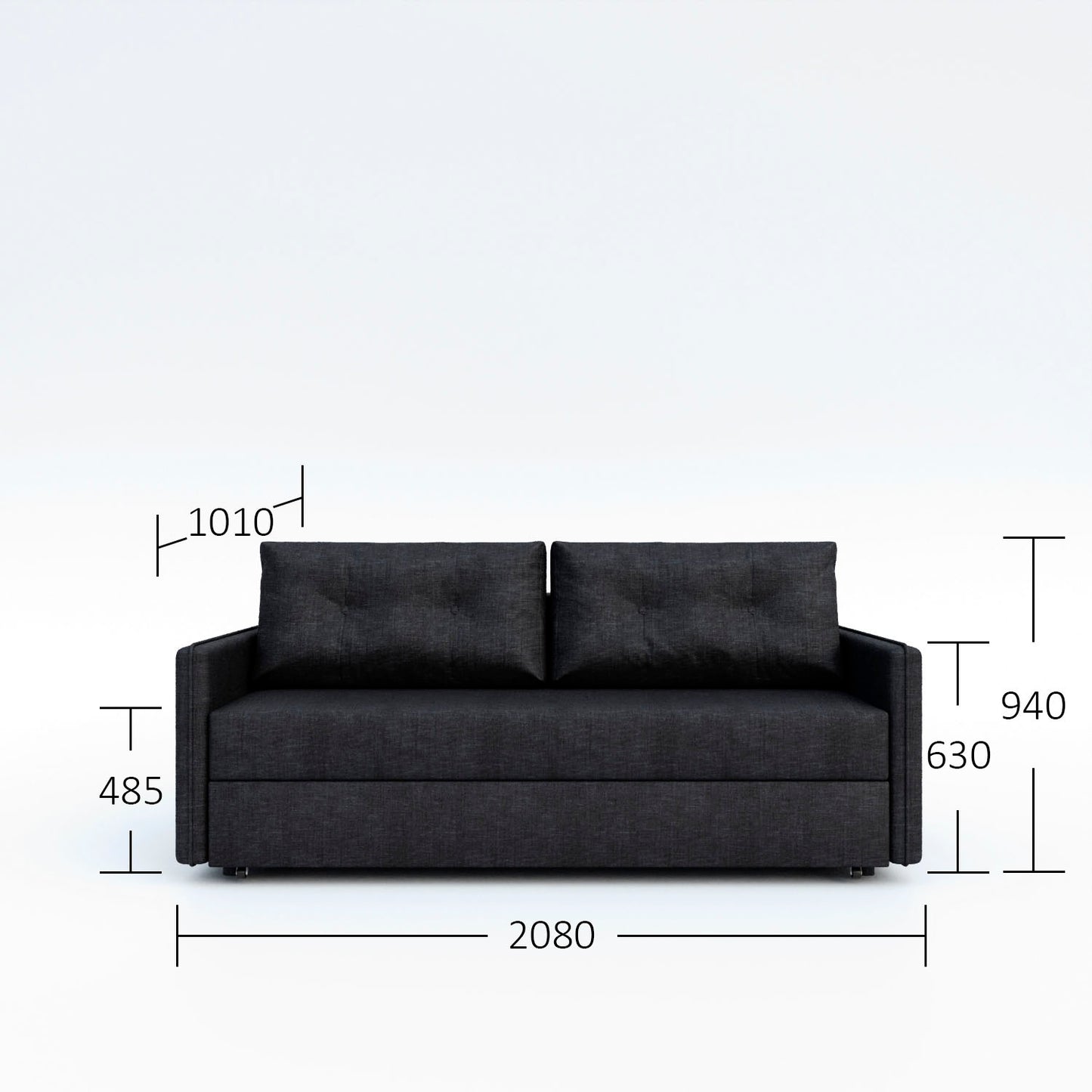 Καναπές Κρεβάτι London Τριθέσιος με Αποθηκευτικό Χώρο Γκρι 208x101x94