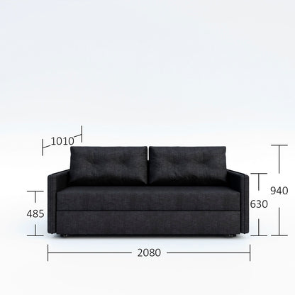 Καναπές Κρεβάτι London Τριθέσιος με Αποθηκευτικό Χώρο Γκρι 208x101x94