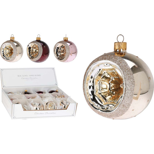 Μπάλα Χριστουγέννων Royal από Γυαλί 8εκ 3 Σχδ