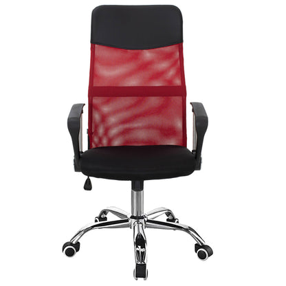Καρέκλα Γραφείου Διευθυντή Joel I Με Ύφασμα Mesh Μαύρο-Κόκκινο 60X60X109-118