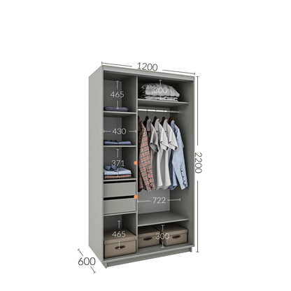 Ντουλάπα Diamont Λευκό 120x60x220