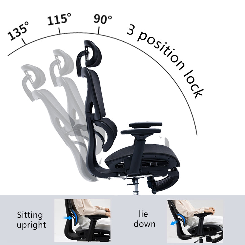 Καρέκλα Γραφείου Διευθυντή με Υποπόδιο Thelonius Mesh Μαύρο