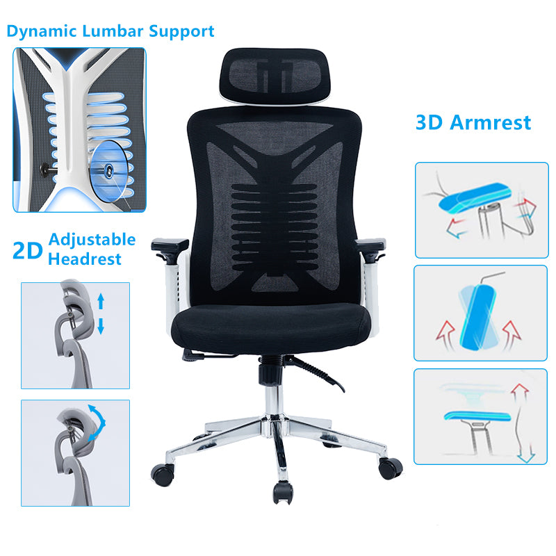 Καρέκλα Γραφείου Διευθυντή Andrew Mesh Μαύρο-Λευκό