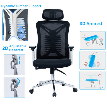 Καρέκλα Γραφείου Διευθυντή Andrew Mesh Μαύρο-Λευκό