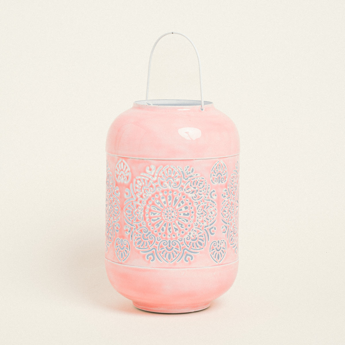 Φανάρι Μεταλικό Ροζ 20x20x30
