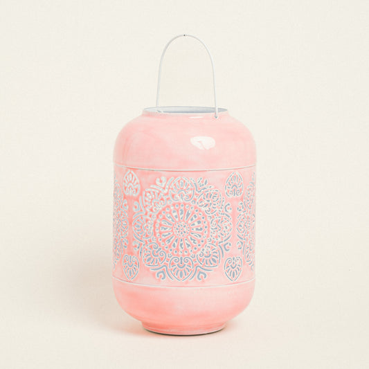 Φανάρι Μεταλικό Ροζ 20x20x30
