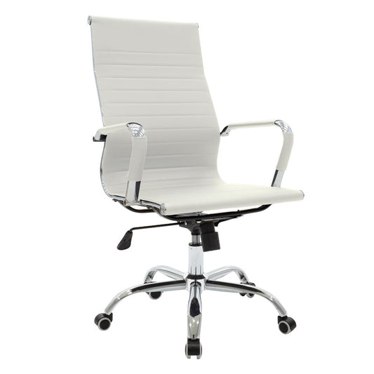 Καρέκλα Γραφείου Διευθυντή Valter Λευκό PU 55.5X58X108