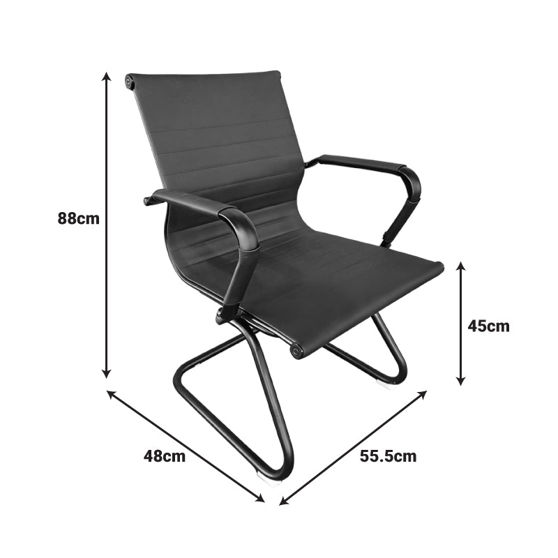 Καρέκλα Γραφείου Επισκέπτη Valter PU Μαύρο 55.5x48x88
