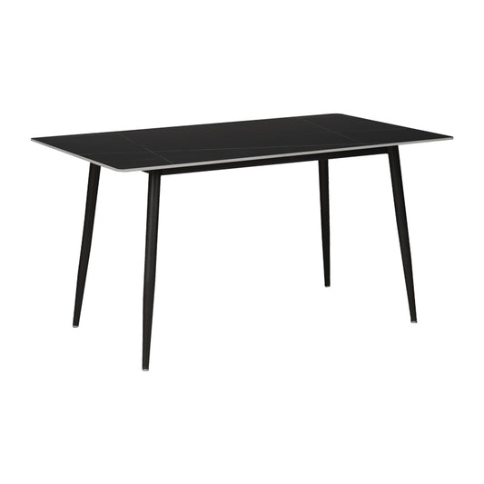 Τραπέζι Gustas Μαύρο Μαρμάρου Sintered Stone -Πόδι Μαύρο Μέταλλο 120X60X75