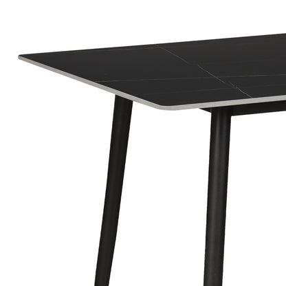 Τραπέζι Gustas Μαύρο Μαρμάρου Sintered Stone-Πόδι Μαύρο Μέταλλο 160X90X75