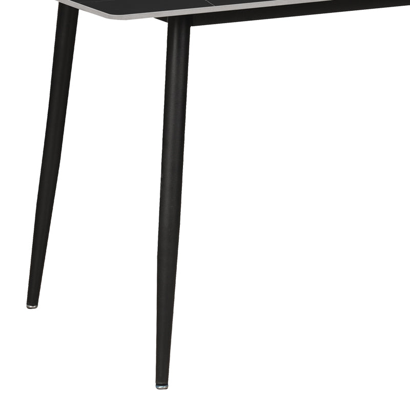 Τραπέζι Gustas Μαύρο Μαρμάρου Sintered Stone-Πόδι Μαύρο Μέταλλο 160X90X75