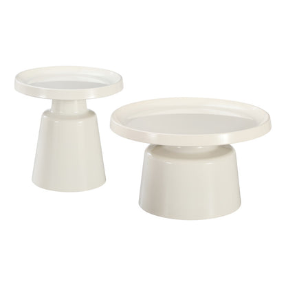 Ginoze Coffee Tables Set of 2 Metal White