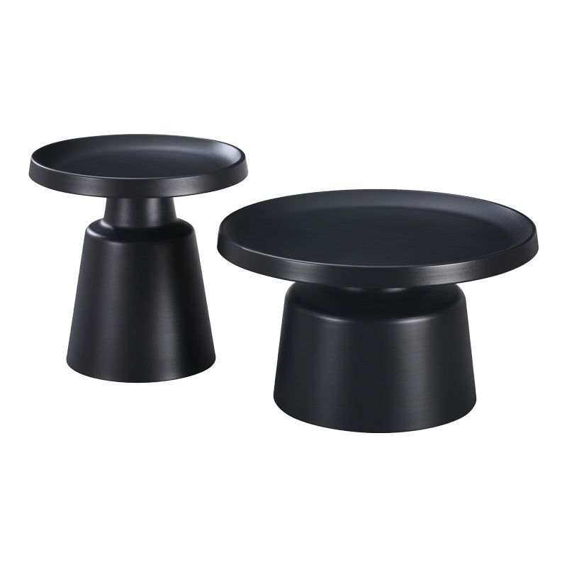 Ginoze Living Room Tables Set of 2 Metal Black