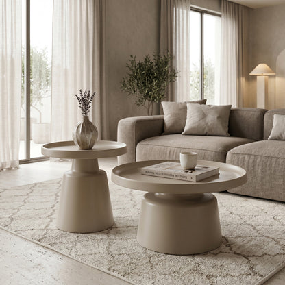 Ginoze Living Room Tables Set of 2 Metal Cappuccino