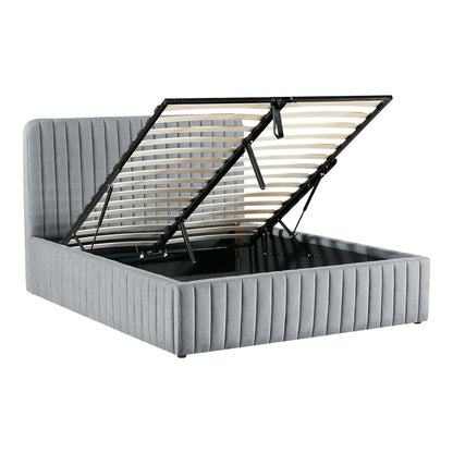 Κρεβάτι Διπλό Zilin Ύφασμα Ανθρακί-Beige 160x200εκ