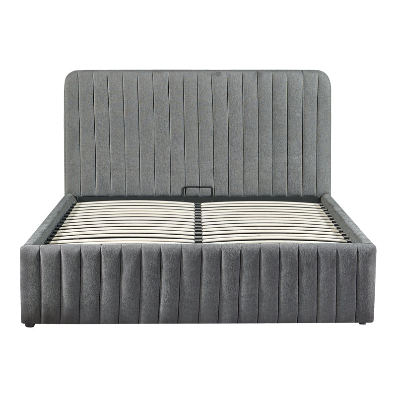 Κρεβάτι Διπλό Zilin Ύφασμα Ανθρακί-Beige 160x200εκ