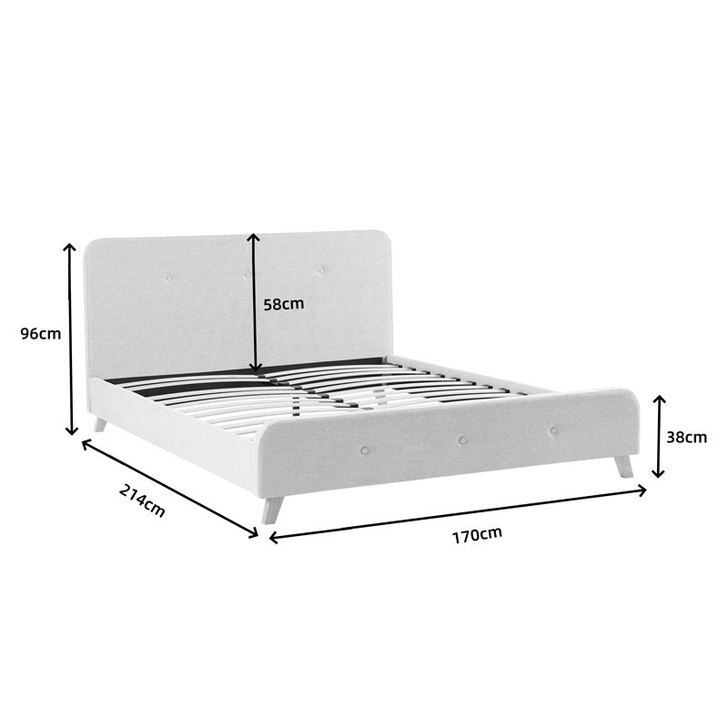Κρεβάτι Διπλό Restel Ύφασμα Γκρι-Μπεζ 160x200εκ