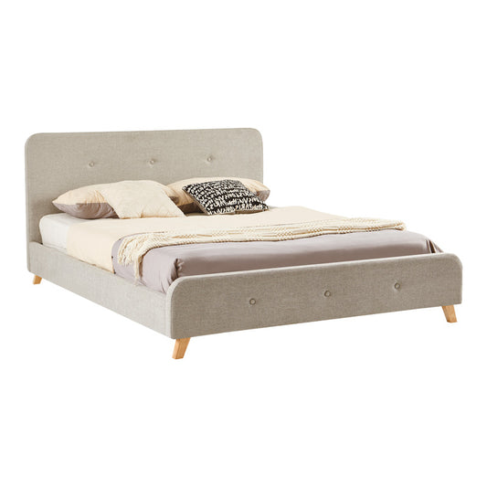 Κρεβάτι Διπλό Restel Ύφασμα Γκρι-Μπεζ 160x200εκ