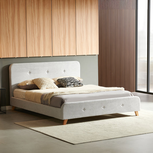 Κρεβάτι Διπλό Restel Ύφασμα Γκρι 160x200εκ