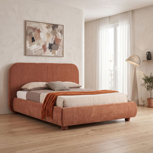 Κρεβάτι Salena Terracotta Ύφασμα 160x200εκ