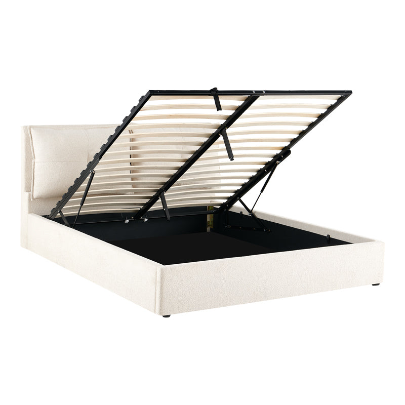 Dorma Double Bed with Storage Ecru Fabric 160x200cm