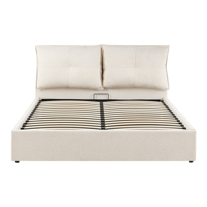 Dorma Double Bed with Storage Ecru Fabric 160x200cm