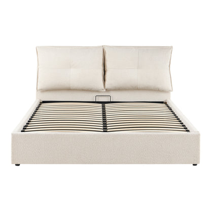 Dorma Double Bed with Storage Ecru Fabric 160x200cm
