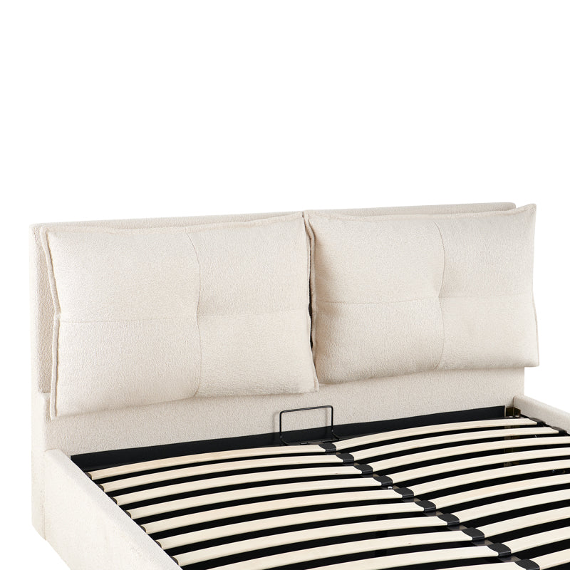 Dorma Double Bed with Storage Ecru Fabric 160x200cm