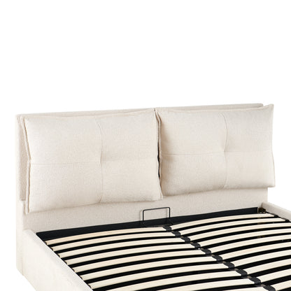 Dorma Double Bed with Storage Ecru Fabric 160x200cm