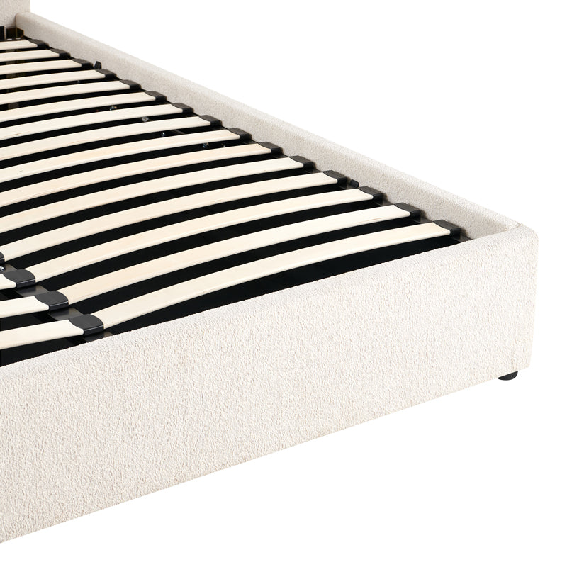 Dorma Double Bed with Storage Ecru Fabric 160x200cm
