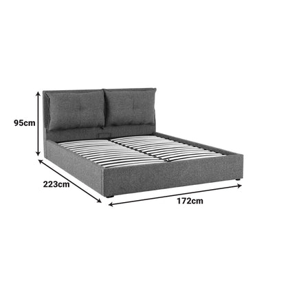 Dorma Double Bed with Storage Ecru Fabric 160x200cm