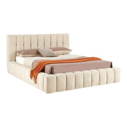 Vilou Double Bed with Storage Ecru Fabric 160x200cm