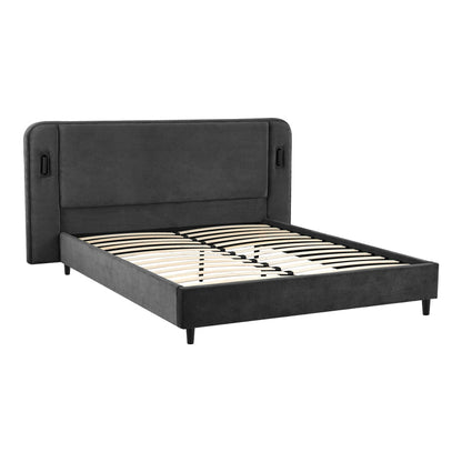 Fomo Double Bed Anthracite Fabric 160x200cm