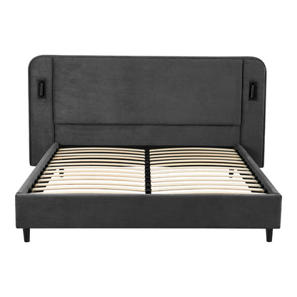 Fomo Double Bed Anthracite Fabric 160x200cm