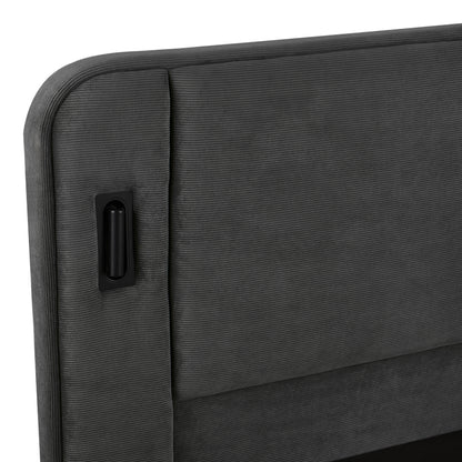 Fomo Double Bed Anthracite Fabric 160x200cm