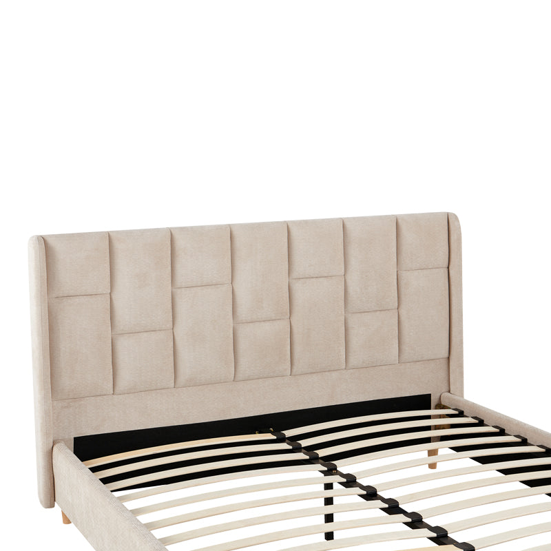 Κρεβάτι Διπλό Sensa Γκρι Μπεζ Ύφασμα 160x200εκ