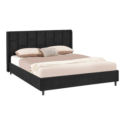 Sensa Double Bed Black Fabric 160x200cm